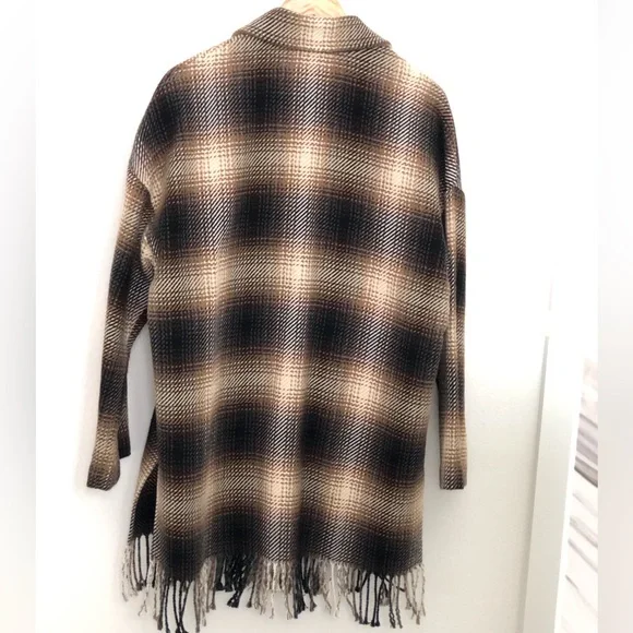 Karen Kane Plaid Fringe Jacket Size M - Picture 5 of 6